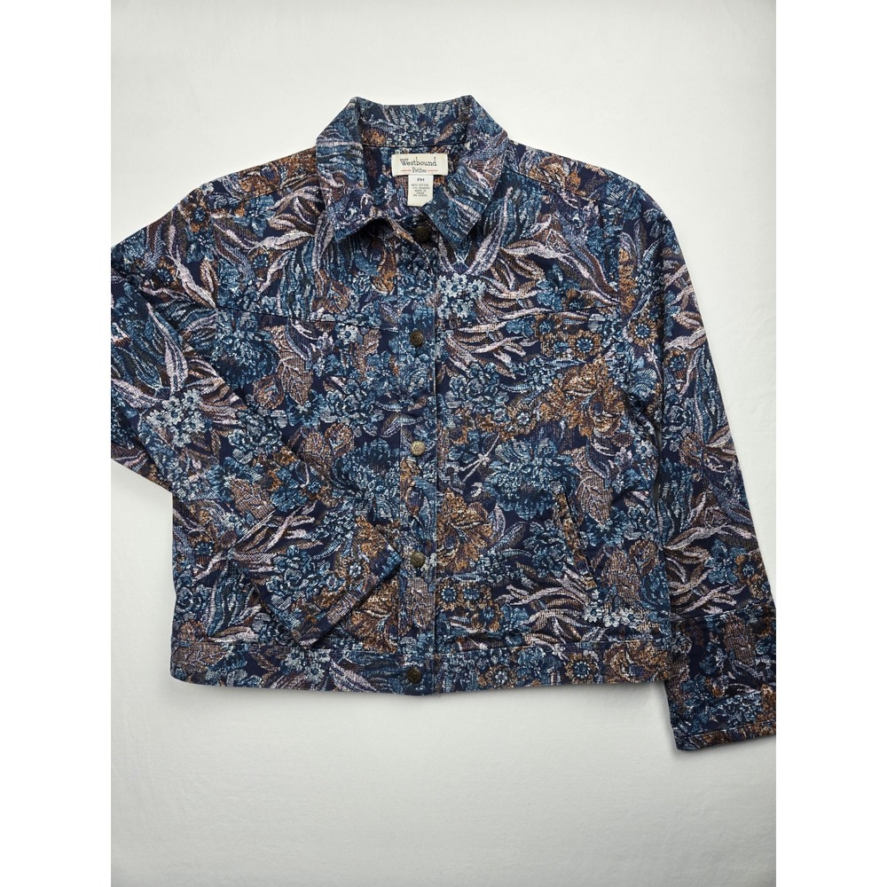 Westbound Petites Tapestry Jacket Floral Southwestern PM Petite‎ Medium